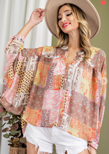 Load image into Gallery viewer, Paisley Patchwork Blouse
