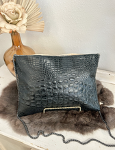 Load image into Gallery viewer, Axis with black croc Clutch/Crossbody
