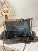 Load image into Gallery viewer, Axis with black croc Clutch/Crossbody
