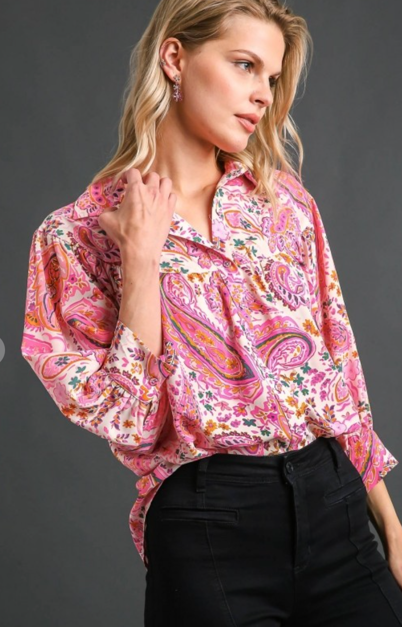 Pink Paisley Blouse