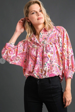 Load image into Gallery viewer, Pink Paisley Blouse
