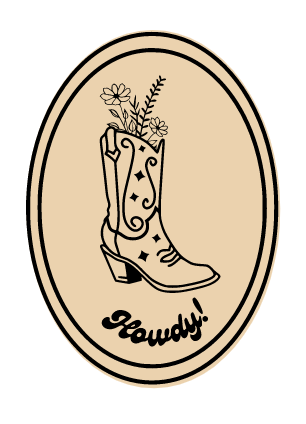 Howdy Floral Cowgirl Boot Sticker