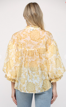 Load image into Gallery viewer, Yellow Floral Button Down Blouse
