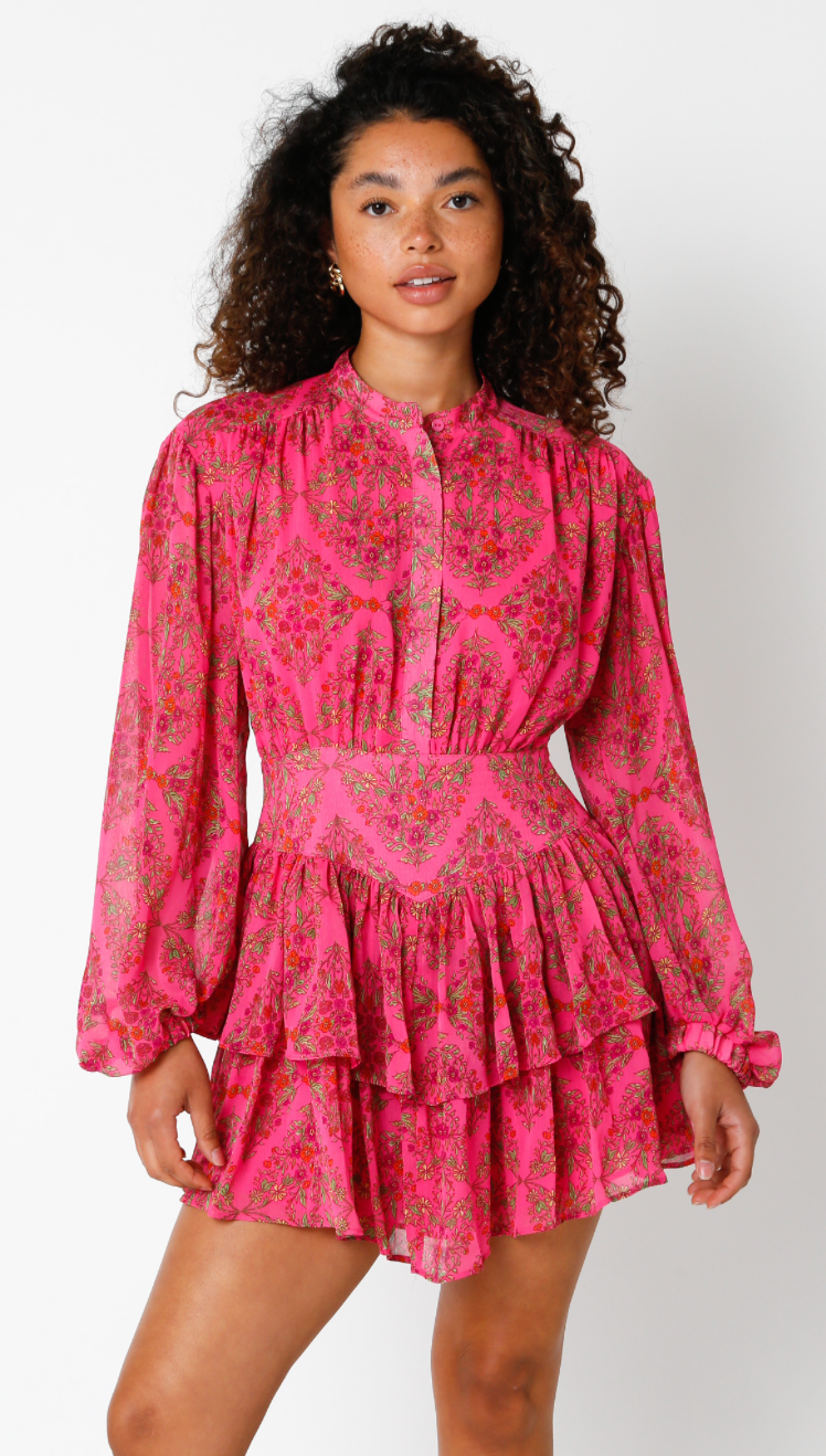 Hot Pink Floral Dress