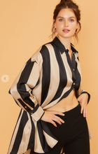 Load image into Gallery viewer, Grace Striped Satin Blouse
