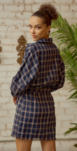 Load image into Gallery viewer, Navy Plaid Flannel Dress
