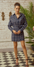 Load image into Gallery viewer, Navy Plaid Flannel Dress
