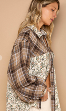 Load image into Gallery viewer, Mocha Floral/Plaid Button Down
