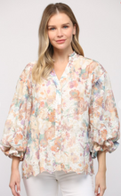 Load image into Gallery viewer, May Spring Floral Bubble Sleeve Blouse
