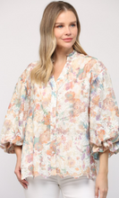 Load image into Gallery viewer, May Spring Floral Bubble Sleeve Blouse
