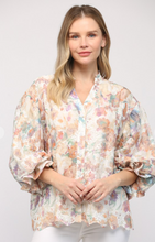 Load image into Gallery viewer, May Spring Floral Bubble Sleeve Blouse
