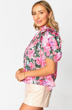 Load image into Gallery viewer, Pink Rose Floral Blouse
