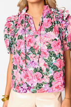 Load image into Gallery viewer, Pink Rose Floral Blouse
