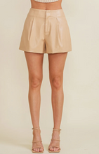 Load image into Gallery viewer, Tan High Waisted Leather Shorts
