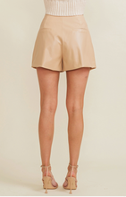 Load image into Gallery viewer, Tan High Waisted Leather Shorts
