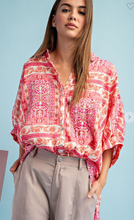 Load image into Gallery viewer, Pink Spring Poncho Blouse
