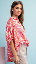 Load image into Gallery viewer, Pink Spring Poncho Blouse
