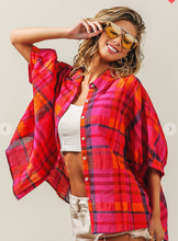 Load image into Gallery viewer, Pink Plaid Blouse
