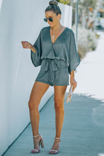 Load image into Gallery viewer, Tie Waist Dolman Sleeve Romper
