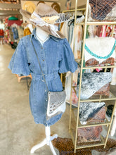 Load image into Gallery viewer, Puff Sleeve Denim Dress
