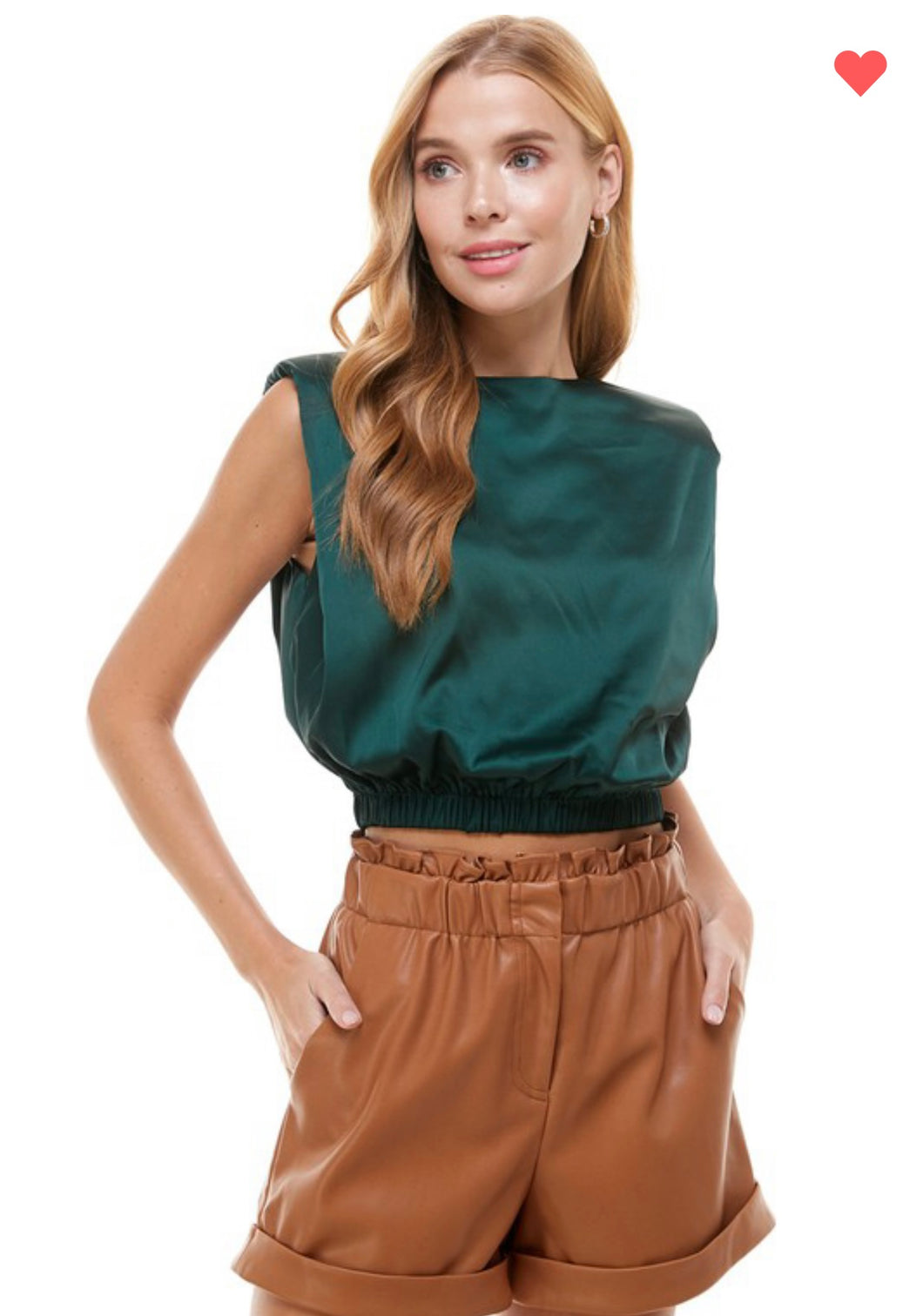 Hunter Green Shoulder Pad Blouse