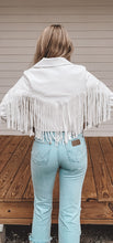 Load image into Gallery viewer, White Fringe Cropped Jacket
