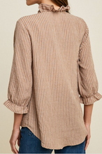 Load image into Gallery viewer, Striped Ruffle Collar Top
