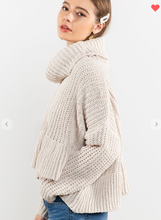 Load image into Gallery viewer, Almond Ruffle Turtle Neck Sweater
