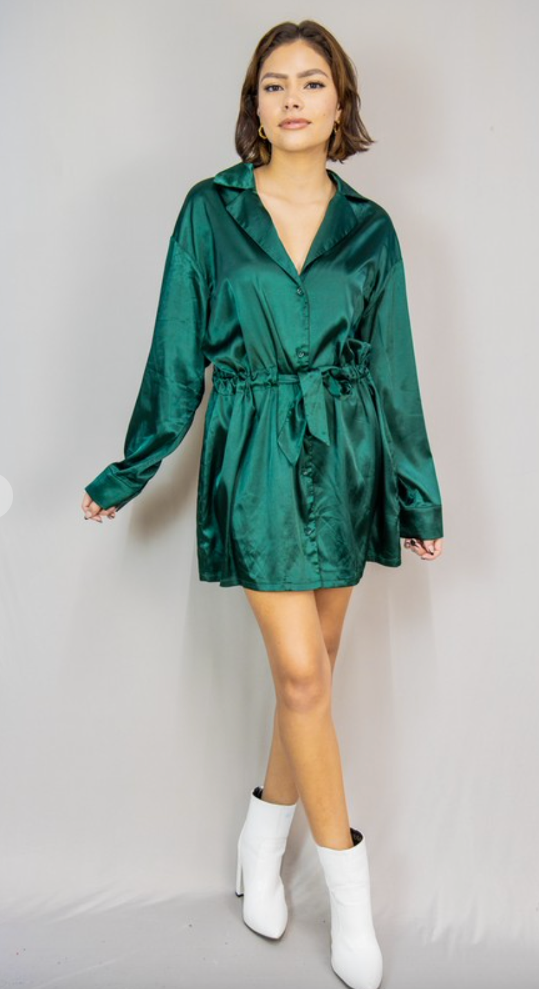 Hunter Green Silk Dress