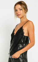 Load image into Gallery viewer, Leather &amp; Lace Tank
