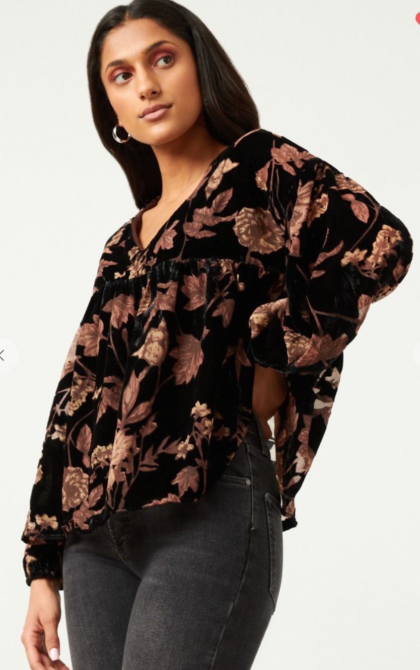 Velvet Floral Top