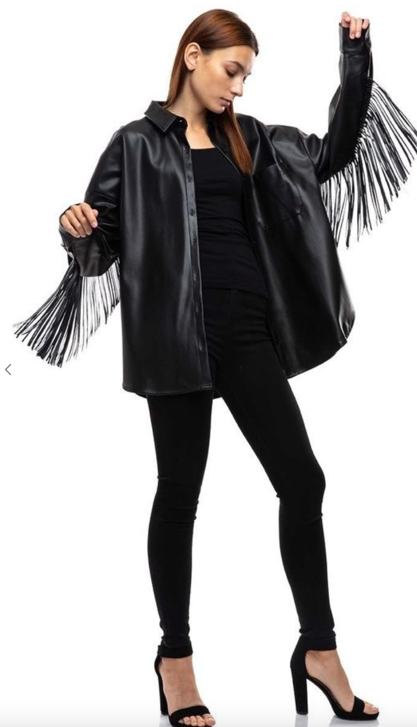 Fringe Leather Shacket