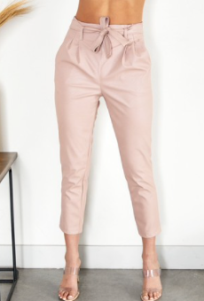 Dusty Rose Faux Leather Pants