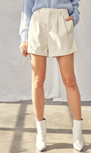 Load image into Gallery viewer, Cream Faux Leather Shorts
