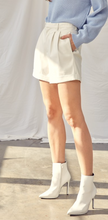 Load image into Gallery viewer, Cream Faux Leather Shorts
