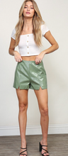 Load image into Gallery viewer, Olive Leather Shorts
