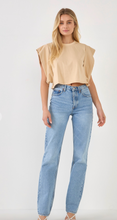 Load image into Gallery viewer, Taupe Folded Crop Tee
