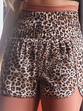 Load image into Gallery viewer, Leopard High Waisted Workout Shorts
