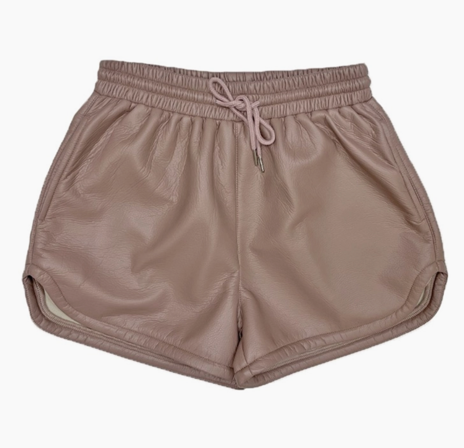 Mauve Leather Shorts