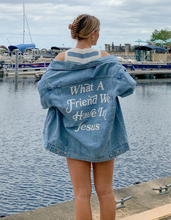 Load image into Gallery viewer, What a Friend In Jesus Denim Jacket
