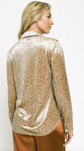 Load image into Gallery viewer, Gold Leopard Velvet Button Down
