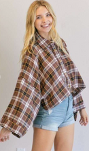 Load image into Gallery viewer, Brown Bell Sleeve Flannel
