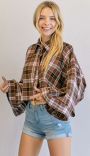 Load image into Gallery viewer, Brown Bell Sleeve Flannel
