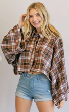 Load image into Gallery viewer, Brown Bell Sleeve Flannel
