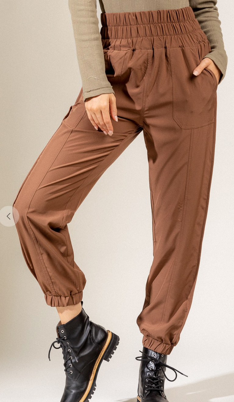 High Waisted Chestnut Joggers