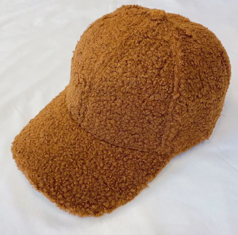 Fuzzy Caramel Baseball Hat