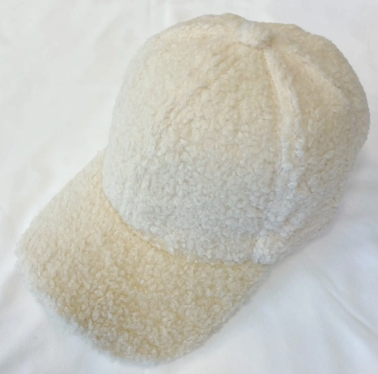 Fuzzy Ivory Baseball Hat