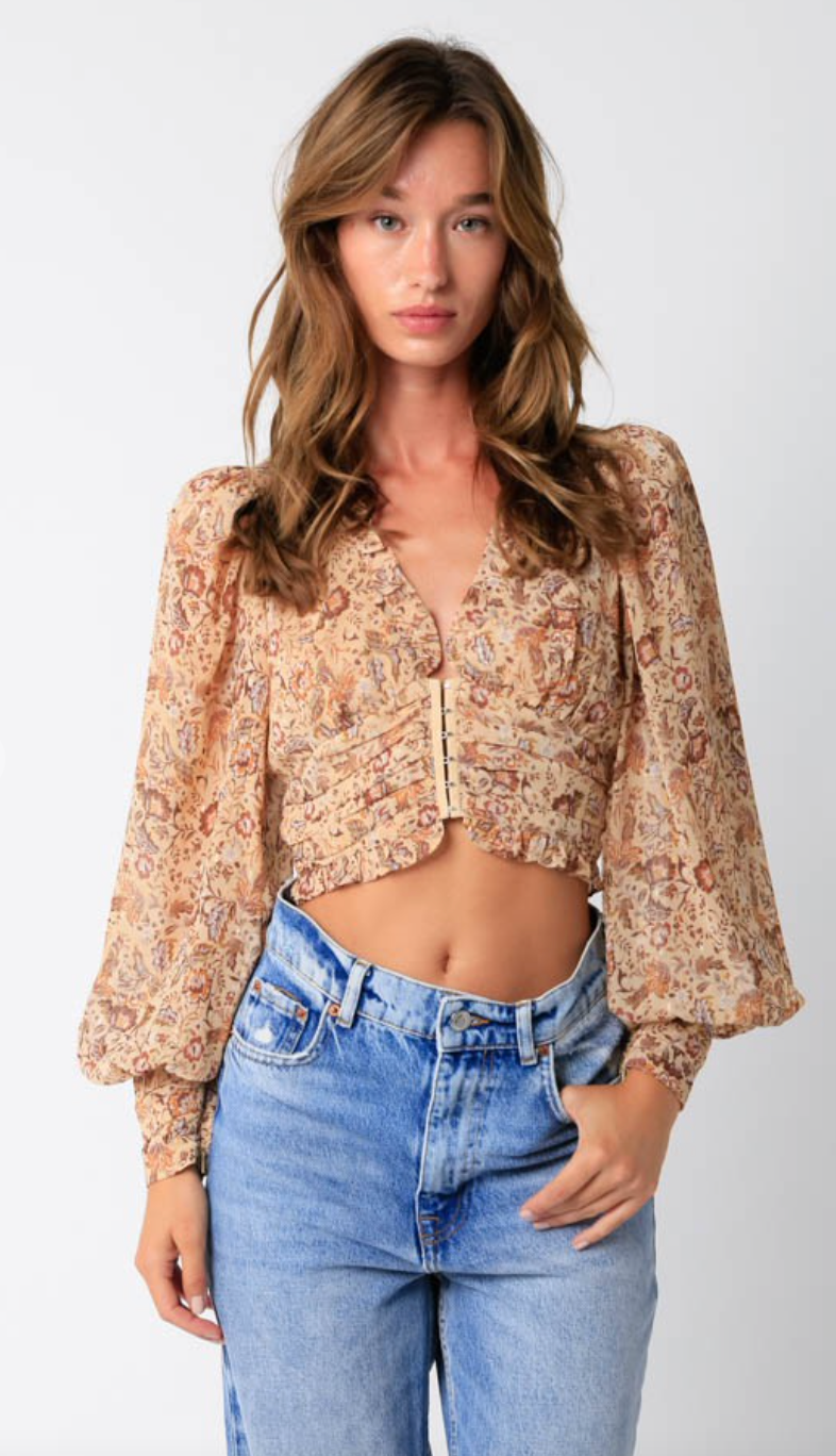 Fall Floral Blouse