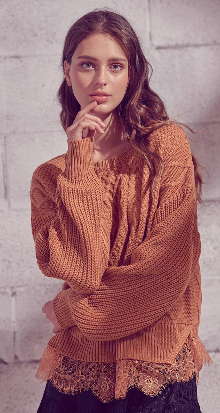 Mustard Lace Sweater