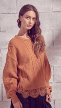 Load image into Gallery viewer, Mustard Lace Sweater
